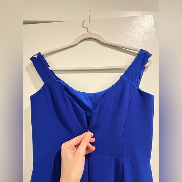 Marchesa Notte Blue Floral Embroidered Long Formal Evening Gown Dress - Picture 15 of 16